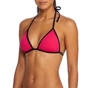Design Lab Lord & Taylor Triangle Bikini Top Miami Spice Black Trim Size Medium